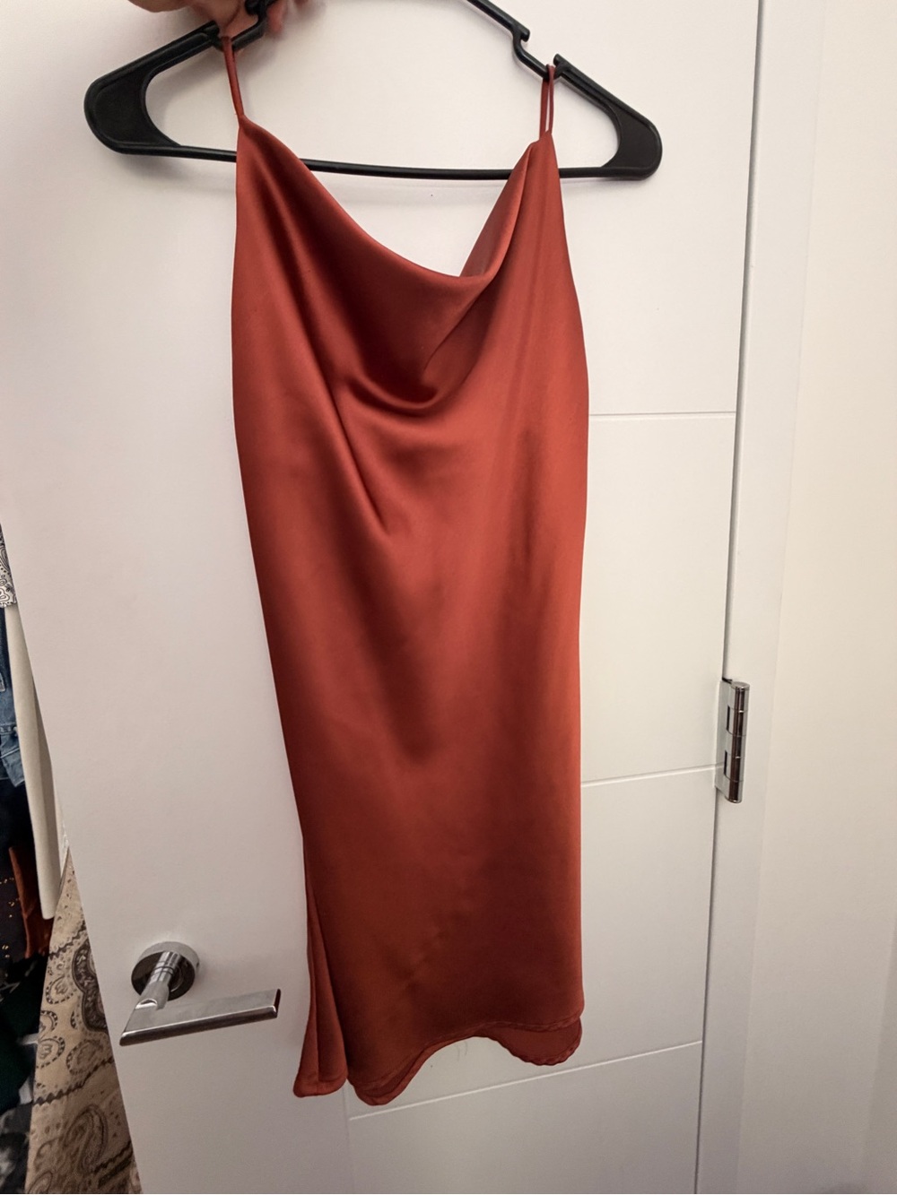 Orange Satin Slip Dress
